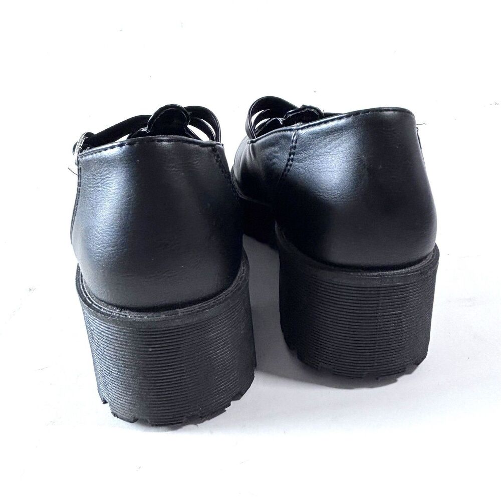 DIRTY LAUNDRY Black Platform Mary Jane Shoes Chunky Lug Sole Double Strap - Picture 6 of 10
